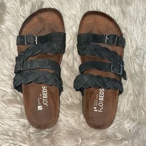 White mountain braided strappy sandals